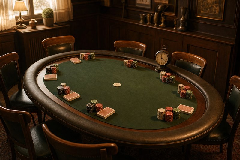 Chip-Stacks und Turnieruhr beim Aufbau eines Vereinsturniers